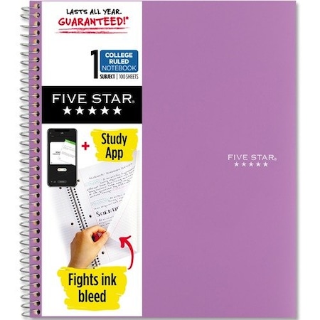 Mead Notebook, 1 Subject, 100 Shts, College Ruled, Wirebound, PE MEA820002CF1